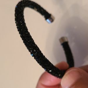 Black Swarovski Cuff Bracelet